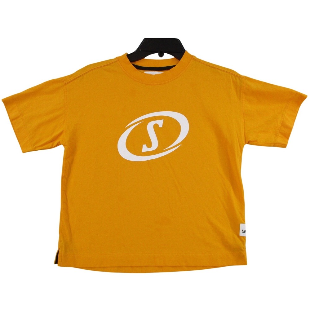 Zara Spalding Mustard Yellow Graphic T-Shirt Kids Size 9-10 Cotton Short Sleeve